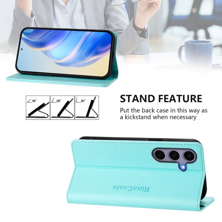 RC01 Dual-Folded Magnetic Suction RFID Leather Phone Case, For Galaxy S24 / S25 5G, For Galaxy S24+ / S25+ 5G, For Galaxy S25 Ultra 5G, For Galaxy S24 FE 5G, For Galaxy S24 Ultra 5G, For Galaxy S23 FE 5G
