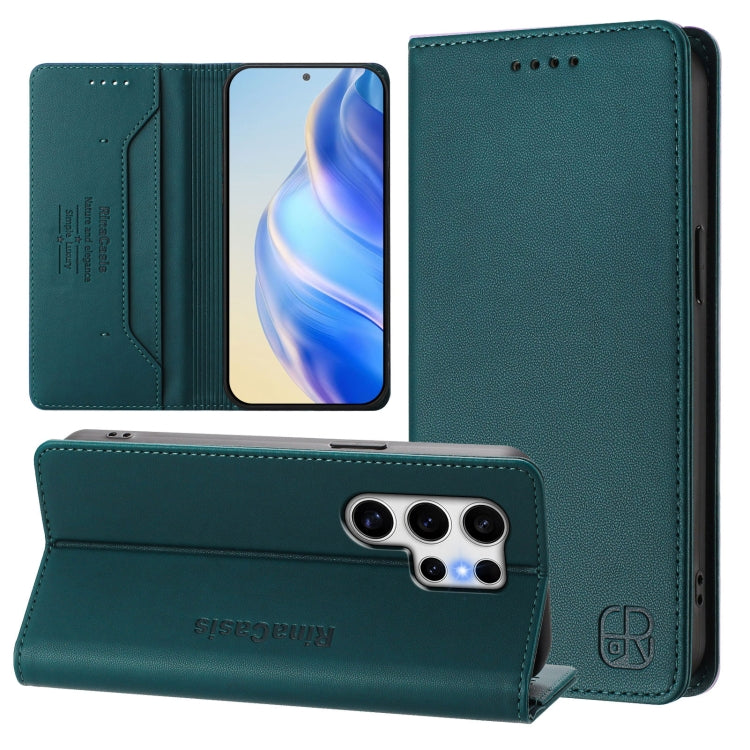 RC01 Dual-Folded Magnetic Suction RFID Leather Phone Case, For Galaxy S24 / S25 5G, For Galaxy S24+ / S25+ 5G, For Galaxy S25 Ultra 5G, For Galaxy S24 FE 5G, For Galaxy S24 Ultra 5G, For Galaxy S23 FE 5G