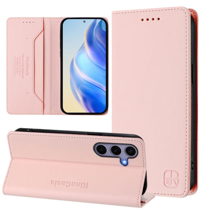 RC01 Dual-Folded Magnetic Suction RFID Leather Phone Case, For Galaxy S24 / S25 5G, For Galaxy S24+ / S25+ 5G, For Galaxy S25 Ultra 5G, For Galaxy S24 FE 5G, For Galaxy S24 Ultra 5G, For Galaxy S23 FE 5G