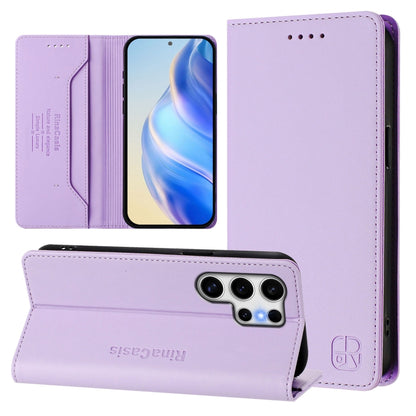 RC01 Dual-Folded Magnetic Suction RFID Leather Phone Case, For Galaxy S23 Ultra 5G, For Galaxy S23+ 5G, For Galaxy S23 5G, For Galaxy S20 FE, For Galaxy S22 Ultra 5G, For Galaxy S22+ 5G