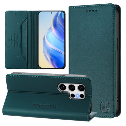 RC01 Dual-Folded Magnetic Suction RFID Leather Phone Case, For Galaxy S23 Ultra 5G, For Galaxy S23+ 5G, For Galaxy S23 5G, For Galaxy S20 FE, For Galaxy S22 Ultra 5G, For Galaxy S22+ 5G