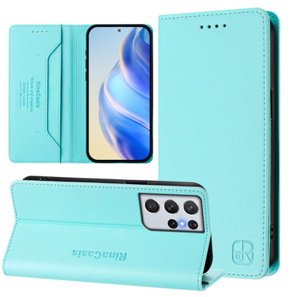 RC01 Dual-Folded Magnetic Suction RFID Leather Phone Case, For Galaxy S22 5G, For Galaxy S21 FE 5G, For Galaxy S21 5G, For Galaxy S21+ 5G, For Galaxy S21 Ultra 5G, For Galaxy S20 Ultra