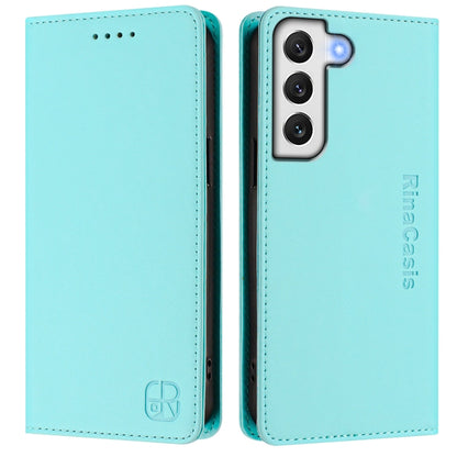 RC01 Dual-Folded Magnetic Suction RFID Leather Phone Case, For Galaxy S22 5G, For Galaxy S21 FE 5G, For Galaxy S21 5G, For Galaxy S21+ 5G, For Galaxy S21 Ultra 5G, For Galaxy S20 Ultra