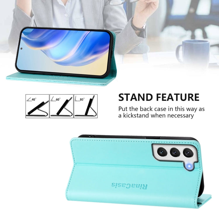 RC01 Dual-Folded Magnetic Suction RFID Leather Phone Case, For Galaxy S22 5G, For Galaxy S21 FE 5G, For Galaxy S21 5G, For Galaxy S21+ 5G, For Galaxy S21 Ultra 5G, For Galaxy S20 Ultra