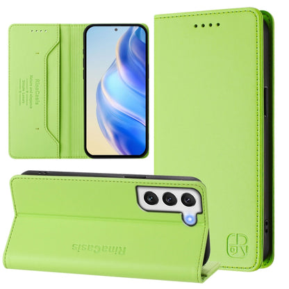 RC01 Dual-Folded Magnetic Suction RFID Leather Phone Case, For Galaxy S22 5G, For Galaxy S21 FE 5G, For Galaxy S21 5G, For Galaxy S21+ 5G, For Galaxy S21 Ultra 5G, For Galaxy S20 Ultra