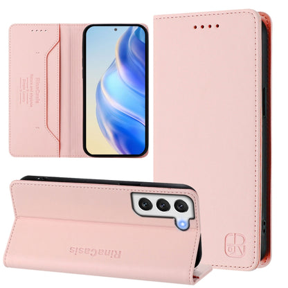 RC01 Dual-Folded Magnetic Suction RFID Leather Phone Case, For Galaxy S22 5G, For Galaxy S21 FE 5G, For Galaxy S21 5G, For Galaxy S21+ 5G, For Galaxy S21 Ultra 5G, For Galaxy S20 Ultra