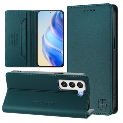 RC01 Dual-Folded Magnetic Suction RFID Leather Phone Case, For Galaxy S22 5G, For Galaxy S21 FE 5G, For Galaxy S21 5G, For Galaxy S21+ 5G, For Galaxy S21 Ultra 5G, For Galaxy S20 Ultra
