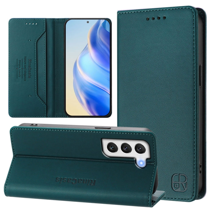 RC01 Dual-Folded Magnetic Suction RFID Leather Phone Case, For Galaxy S22 5G, For Galaxy S21 FE 5G, For Galaxy S21 5G, For Galaxy S21+ 5G, For Galaxy S21 Ultra 5G, For Galaxy S20 Ultra