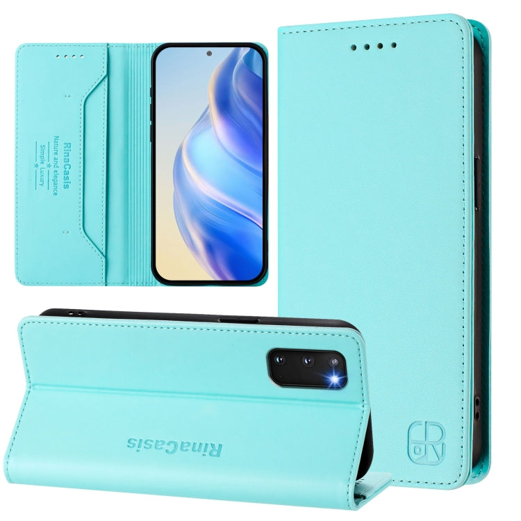 RC01 Dual-Folded Magnetic Suction RFID Leather Phone Case, For Galaxy S20, For Galaxy S20+