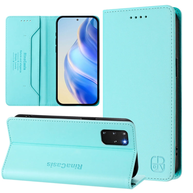 RC01 Dual-Folded Magnetic Suction RFID Leather Phone Case, For Galaxy S20, For Galaxy S20+