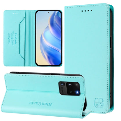 RC01 Dual-Folded Magnetic Suction RFID Leather Phone Case, For Galaxy S22 5G, For Galaxy S21 FE 5G, For Galaxy S21 5G, For Galaxy S21+ 5G, For Galaxy S21 Ultra 5G, For Galaxy S20 Ultra