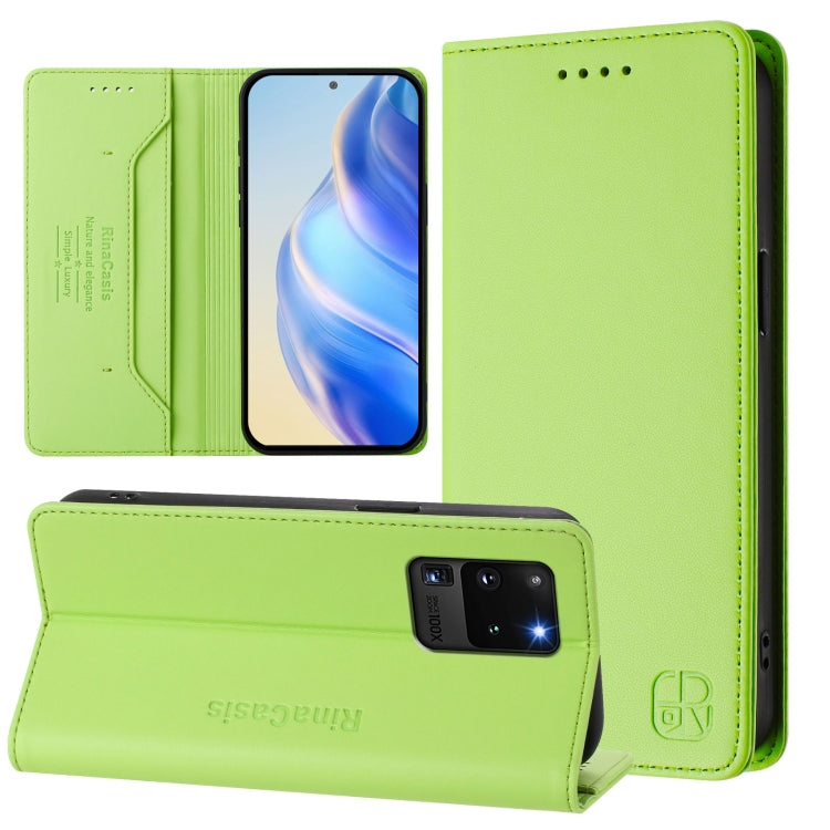 RC01 Dual-Folded Magnetic Suction RFID Leather Phone Case, For Galaxy S22 5G, For Galaxy S21 FE 5G, For Galaxy S21 5G, For Galaxy S21+ 5G, For Galaxy S21 Ultra 5G, For Galaxy S20 Ultra