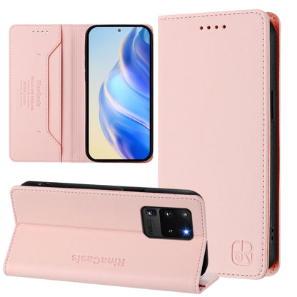 RC01 Dual-Folded Magnetic Suction RFID Leather Phone Case, For Galaxy S22 5G, For Galaxy S21 FE 5G, For Galaxy S21 5G, For Galaxy S21+ 5G, For Galaxy S21 Ultra 5G, For Galaxy S20 Ultra