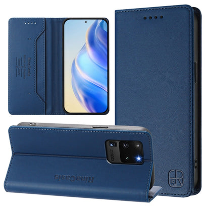 RC01 Dual-Folded Magnetic Suction RFID Leather Phone Case, For Galaxy S22 5G, For Galaxy S21 FE 5G, For Galaxy S21 5G, For Galaxy S21+ 5G, For Galaxy S21 Ultra 5G, For Galaxy S20 Ultra