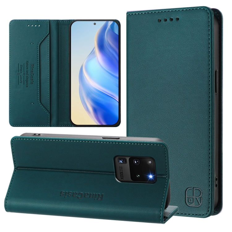 RC01 Dual-Folded Magnetic Suction RFID Leather Phone Case, For Galaxy S22 5G, For Galaxy S21 FE 5G, For Galaxy S21 5G, For Galaxy S21+ 5G, For Galaxy S21 Ultra 5G, For Galaxy S20 Ultra