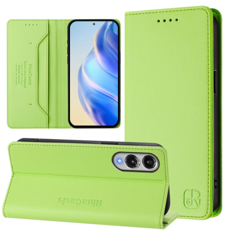 RC01 Dual-Folded Magnetic Suction RFID Leather Phone Case, For Galaxy S26 FE 5G, For Galaxy S26+ 5G, For Galaxy S26 Edge 5G, For Galaxy S26 Ultra 5G, For Galaxy S26 5G, For Galaxy S25 Edge 5G