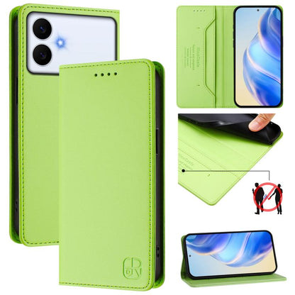 RC01 Dual-Folded Magnetic Suction RFID Leather Phone Case, For Galaxy S26 FE 5G, For Galaxy S26+ 5G, For Galaxy S26 Edge 5G, For Galaxy S26 Ultra 5G, For Galaxy S26 5G, For Galaxy S25 Edge 5G
