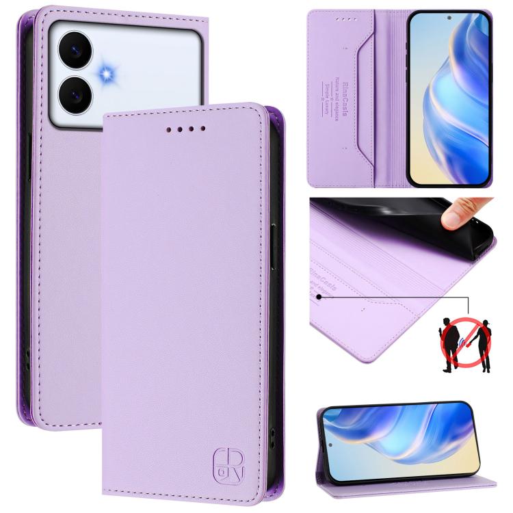 RC01 Dual-Folded Magnetic Suction RFID Leather Phone Case, For Galaxy S26 FE 5G, For Galaxy S26+ 5G, For Galaxy S26 Edge 5G, For Galaxy S26 Ultra 5G, For Galaxy S26 5G, For Galaxy S25 Edge 5G