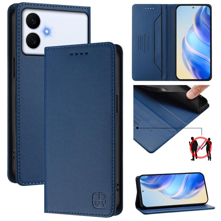 RC01 Dual-Folded Magnetic Suction RFID Leather Phone Case, For Galaxy S26 FE 5G, For Galaxy S26+ 5G, For Galaxy S26 Edge 5G, For Galaxy S26 Ultra 5G, For Galaxy S26 5G, For Galaxy S25 Edge 5G