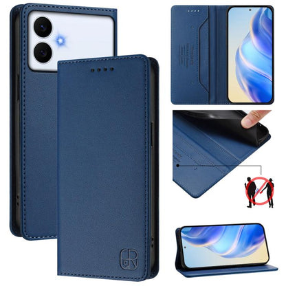 RC01 Dual-Folded Magnetic Suction RFID Leather Phone Case, For Galaxy S26 FE 5G, For Galaxy S26+ 5G, For Galaxy S26 Edge 5G, For Galaxy S26 Ultra 5G, For Galaxy S26 5G, For Galaxy S25 Edge 5G