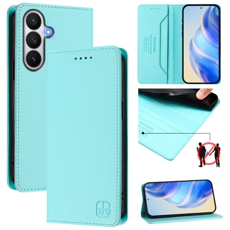RC01 Dual-Folded Magnetic Suction RFID Leather Phone Case, For Galaxy S26 FE 5G, For Galaxy S26+ 5G, For Galaxy S26 Edge 5G, For Galaxy S26 Ultra 5G, For Galaxy S26 5G, For Galaxy S25 Edge 5G