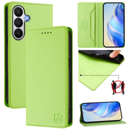 RC01 Dual-Folded Magnetic Suction RFID Leather Phone Case, For Galaxy S26 FE 5G, For Galaxy S26+ 5G, For Galaxy S26 Edge 5G, For Galaxy S26 Ultra 5G, For Galaxy S26 5G, For Galaxy S25 Edge 5G