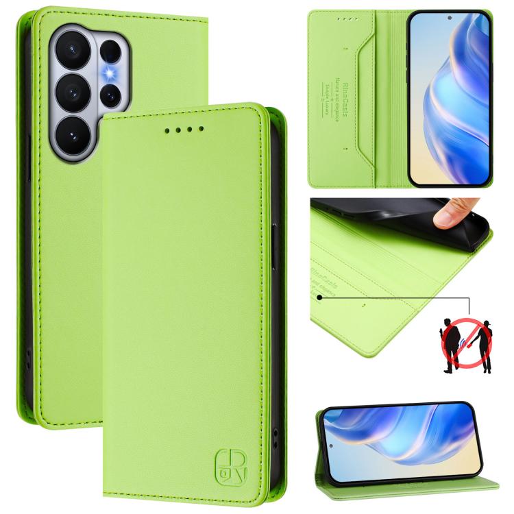 RC01 Dual-Folded Magnetic Suction RFID Leather Phone Case, For Samsung Galaxy S26+ 5G, For Samsung Galaxy S26 Edge 5G, For Samsung Galaxy S26 Ultra 5G, For Samsung Galaxy S26 5G, For Samsung Galaxy S25 Edge 5G, For Samsung Galaxy S24 / S25 5G