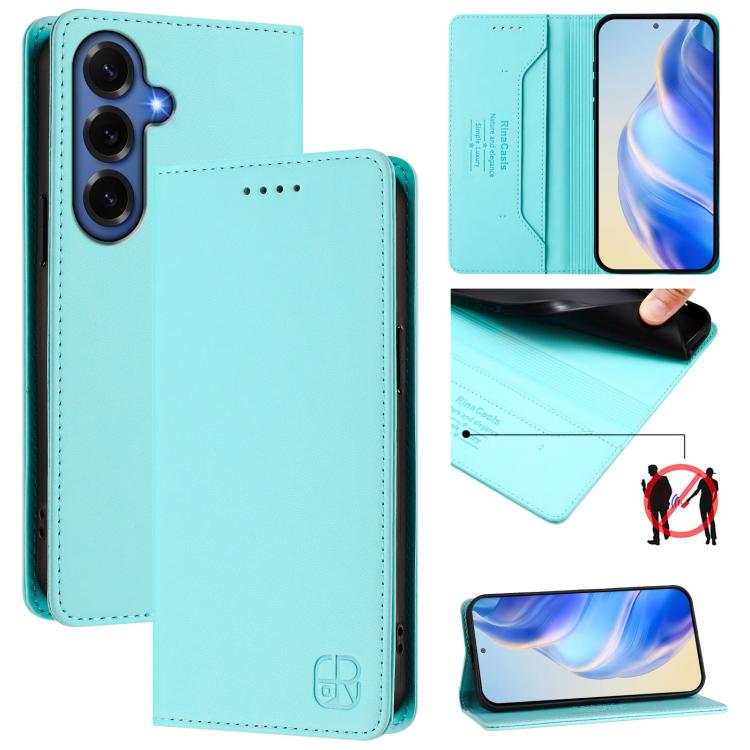 RC01 Dual-Folded Magnetic Suction RFID Leather Phone Case, For Samsung Galaxy S26+ 5G, For Samsung Galaxy S26 Edge 5G, For Samsung Galaxy S26 Ultra 5G, For Samsung Galaxy S26 5G, For Samsung Galaxy S25 Edge 5G, For Samsung Galaxy S24 / S25 5G