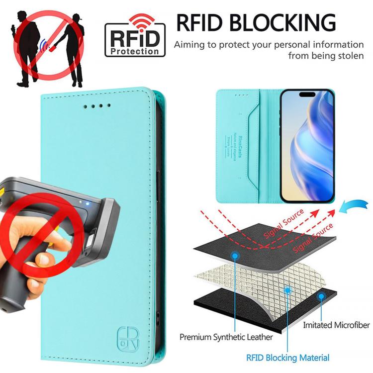 RC01 Dual-Folded Magnetic Suction RFID Leather Phone Case, For Samsung Galaxy S26+ 5G, For Samsung Galaxy S26 Edge 5G, For Samsung Galaxy S26 Ultra 5G, For Samsung Galaxy S26 5G, For Samsung Galaxy S25 Edge 5G, For Samsung Galaxy S24 / S25 5G