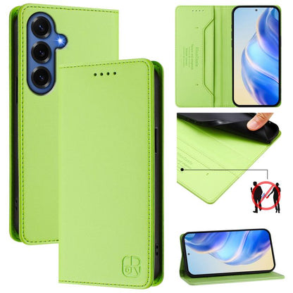 RC01 Dual-Folded Magnetic Suction RFID Leather Phone Case, For Galaxy S26 FE 5G, For Galaxy S26+ 5G, For Galaxy S26 Edge 5G, For Galaxy S26 Ultra 5G, For Galaxy S26 5G, For Galaxy S25 Edge 5G