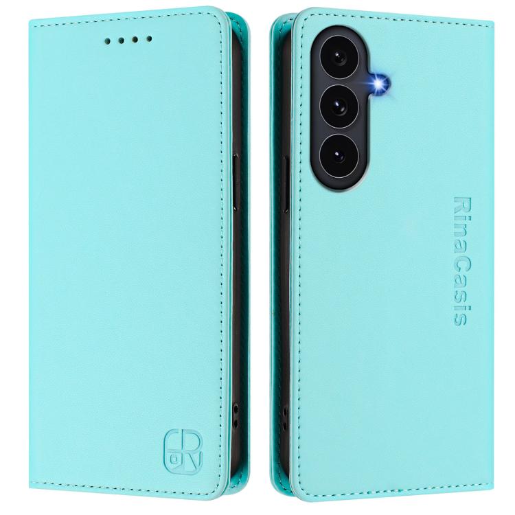 RC01 Dual-Folded Magnetic Suction RFID Leather Phone Case, For Galaxy S26 FE 5G, For Galaxy S26+ 5G, For Galaxy S26 Edge 5G, For Galaxy S26 Ultra 5G, For Galaxy S26 5G, For Galaxy S25 Edge 5G