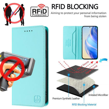 RC01 Dual-Folded Magnetic Suction RFID Leather Phone Case, For Galaxy S26 FE 5G, For Galaxy S26+ 5G, For Galaxy S26 Edge 5G, For Galaxy S26 Ultra 5G, For Galaxy S26 5G, For Galaxy S25 Edge 5G
