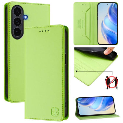 RC01 Dual-Folded Magnetic Suction RFID Leather Phone Case, For Galaxy S26 FE 5G, For Galaxy S26+ 5G, For Galaxy S26 Edge 5G, For Galaxy S26 Ultra 5G, For Galaxy S26 5G, For Galaxy S25 Edge 5G