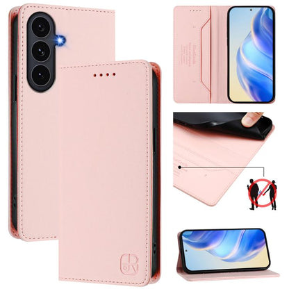 RC01 Dual-Folded Magnetic Suction RFID Leather Phone Case, For Galaxy S26 FE 5G, For Galaxy S26+ 5G, For Galaxy S26 Edge 5G, For Galaxy S26 Ultra 5G, For Galaxy S26 5G, For Galaxy S25 Edge 5G