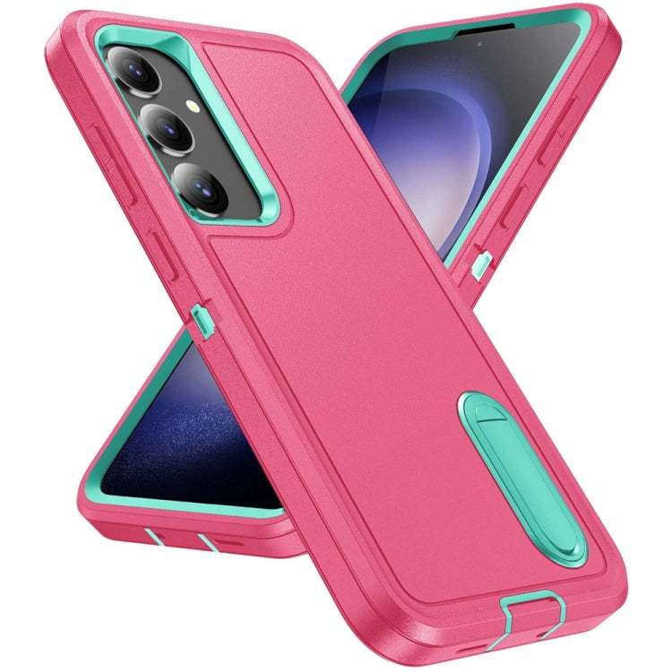 Rugged PC Hybrid Silicone Phone Case with Holder, For Samsung Galaxy S24+ / S25+ 5G, For Samsung Galaxy S25 Ultra 5G