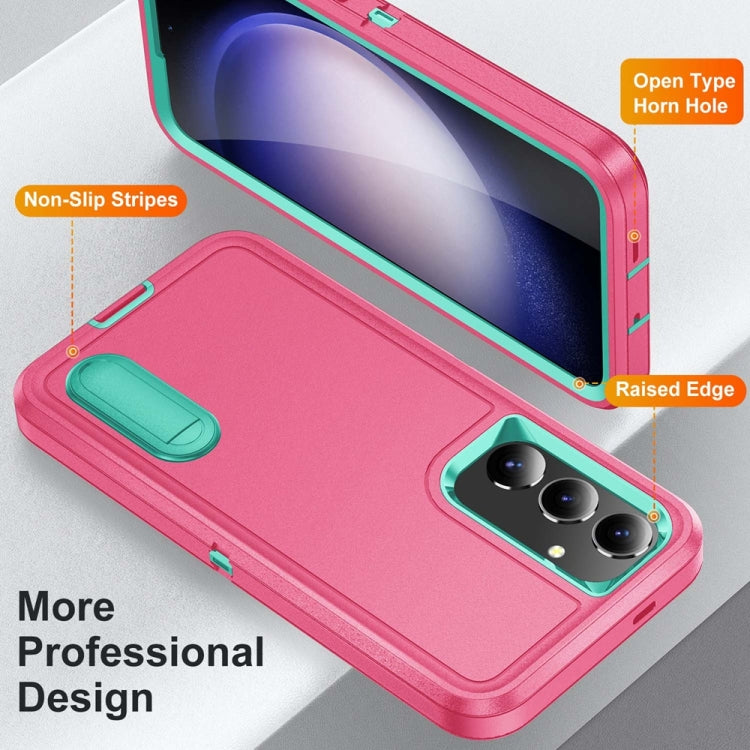 Rugged PC Hybrid Silicone Phone Case with Holder, For Samsung Galaxy S24+ / S25+ 5G, For Samsung Galaxy S25 Ultra 5G