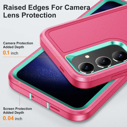 Rugged PC Hybrid Silicone Phone Case with Holder, For Samsung Galaxy S24+ / S25+ 5G, For Samsung Galaxy S25 Ultra 5G