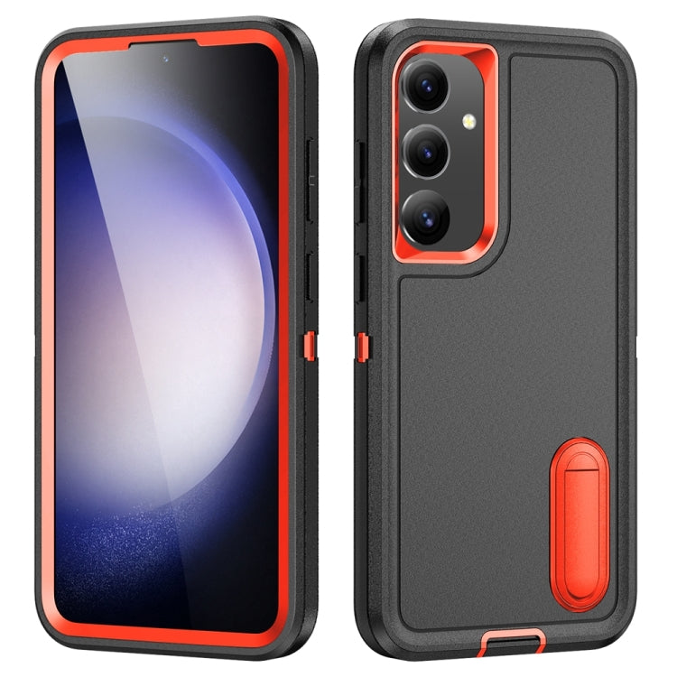 Rugged PC Hybrid Silicone Phone Case with Holder, For Samsung Galaxy S24+ / S25+ 5G, For Samsung Galaxy S25 Ultra 5G