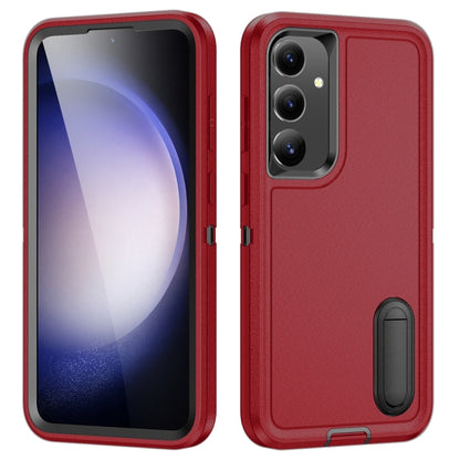 Rugged PC Hybrid Silicone Phone Case with Holder, For Samsung Galaxy S24+ / S25+ 5G, For Samsung Galaxy S25 Ultra 5G