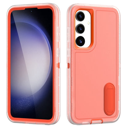 Rugged PC Hybrid Silicone Phone Case with Holder, For Samsung Galaxy S24+ / S25+ 5G, For Samsung Galaxy S25 Ultra 5G