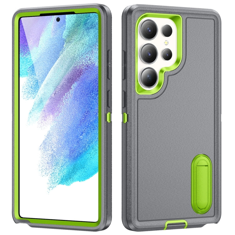 Rugged PC Hybrid Silicone Phone Case with Holder, For Samsung Galaxy S24+ / S25+ 5G, For Samsung Galaxy S25 Ultra 5G
