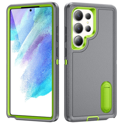 Rugged PC Hybrid Silicone Phone Case with Holder, For Samsung Galaxy S24+ / S25+ 5G, For Samsung Galaxy S25 Ultra 5G