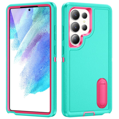 Rugged PC Hybrid Silicone Phone Case with Holder, For Samsung Galaxy S24+ / S25+ 5G, For Samsung Galaxy S25 Ultra 5G