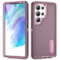 Rugged PC Hybrid Silicone Phone Case with Holder, For Samsung Galaxy S24+ / S25+ 5G, For Samsung Galaxy S25 Ultra 5G