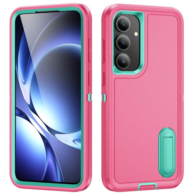 Rugged PC Hybrid Silicone Phone Case with Holder, For Samsung Galaxy S26 Ultra 5G, For Samsung Galaxy S26 5G, For Samsung Galaxy S25 FE 5G, For Samsung Galaxy S24 / S25 5G