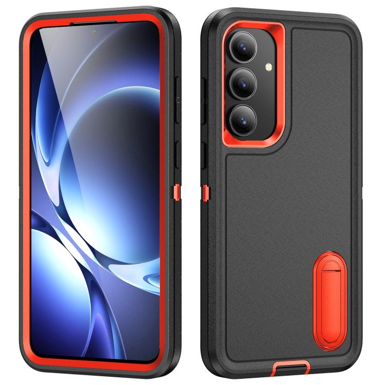 Rugged PC Hybrid Silicone Phone Case with Holder, For Samsung Galaxy S26 Ultra 5G, For Samsung Galaxy S26 5G, For Samsung Galaxy S25 FE 5G, For Samsung Galaxy S24 / S25 5G
