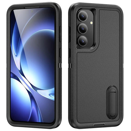 Rugged PC Hybrid Silicone Phone Case with Holder, For Samsung Galaxy S26 Ultra 5G, For Samsung Galaxy S26 5G, For Samsung Galaxy S25 FE 5G, For Samsung Galaxy S24 / S25 5G