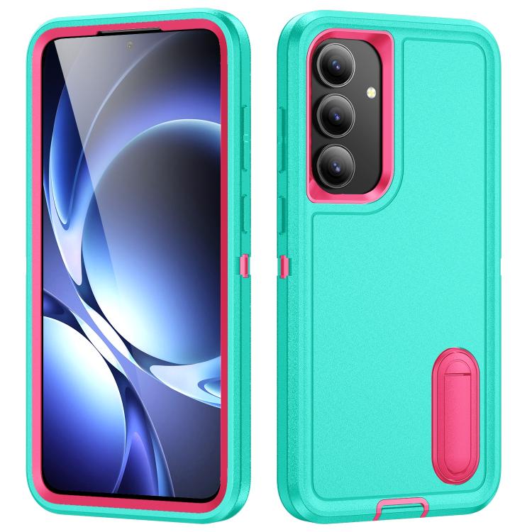 Rugged PC Hybrid Silicone Phone Case with Holder, For Samsung Galaxy S26 Ultra 5G, For Samsung Galaxy S26 5G, For Samsung Galaxy S25 FE 5G, For Samsung Galaxy S24 / S25 5G