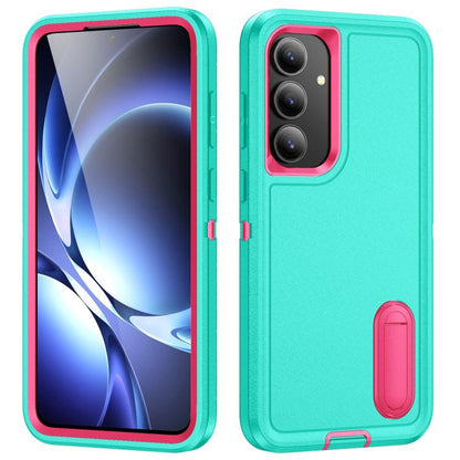 Rugged PC Hybrid Silicone Phone Case with Holder, For Samsung Galaxy S26 Ultra 5G, For Samsung Galaxy S26 5G, For Samsung Galaxy S25 FE 5G, For Samsung Galaxy S24 / S25 5G