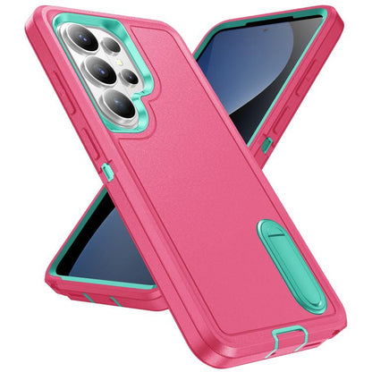 Rugged PC Hybrid Silicone Phone Case with Holder, For Samsung Galaxy S26 Ultra 5G, For Samsung Galaxy S26 5G, For Samsung Galaxy S25 FE 5G, For Samsung Galaxy S24 / S25 5G